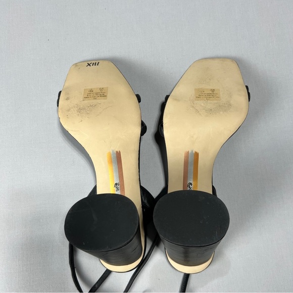 Sam Edelman Kia Leather Sculptural Heel Ankle Strap Sandals Women’s Black Sz 12 - Picture 8 of 10